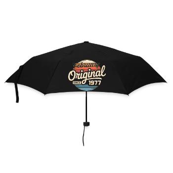 Février 1977 Cadeau d’anniversaire Février 1977 - Parapluie standard - noir - Devant