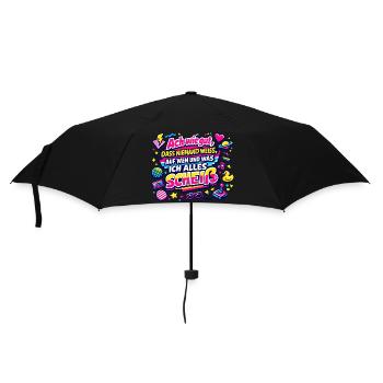 auf wen und was ich alles scheiß - Regenschirm (klein) - Schwarz - Vorne