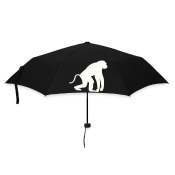 Affe Silhouette - Regenschirm (klein) - Schwarz - Vorne
