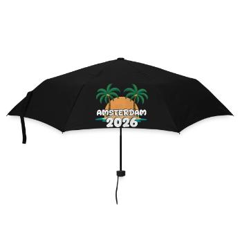 Amsterdam 2026 - Regenschirm (klein) - Schwarz - Vorne