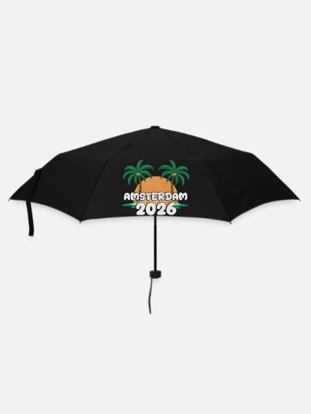 Amsterdam 2026 - Regenschirm (klein) - Schwarz