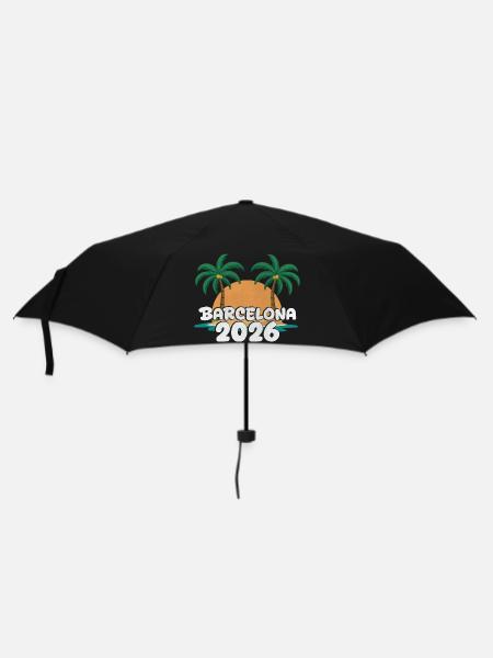 Barcelona 2026 - Regenschirm (klein) - Schwarz