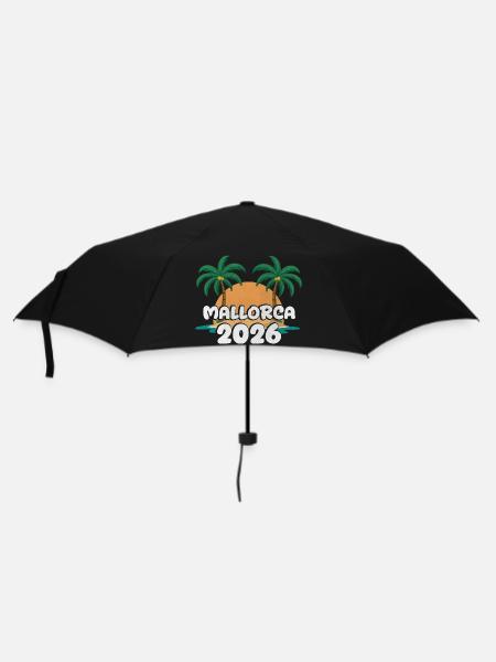 Mallorca 2026 - Regenschirm (klein) - Schwarz