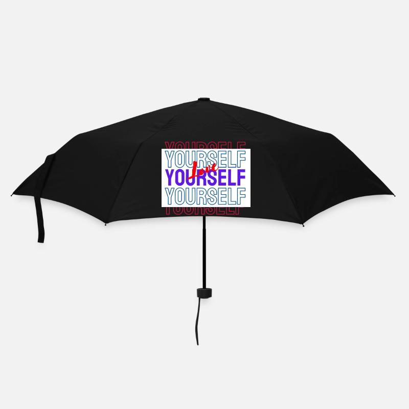 Love Yourself Pattern Love Yourself - Umbrella (small) - black