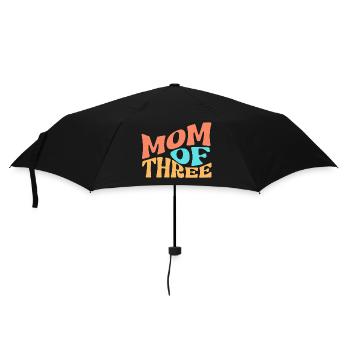 Mom of Three - Regenschirm (klein) - Schwarz - Vorne