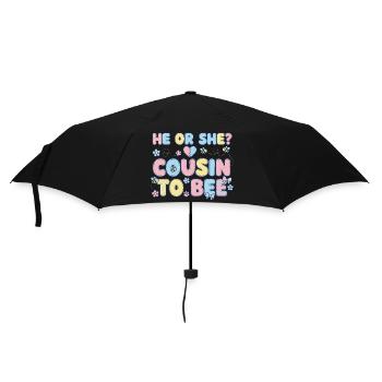 Geschlechtsoffenbarung: Er oder sie Cousin zur Bienen-Babyparty - Regenschirm (klein) - Schwarz - Vorne