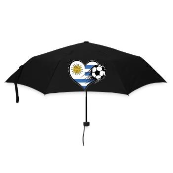 Uruguay Flag Football with Heart - Umbrella (small) - black - Front