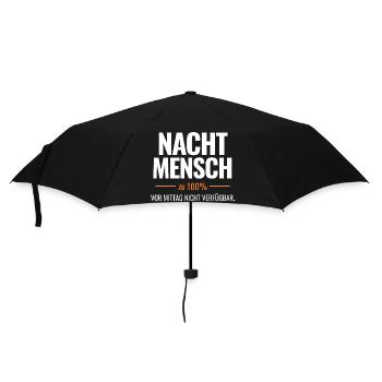 Nachtmensch – Vor Mittag nicht verfügbar - Regenschirm (klein) - Schwarz - Vorne