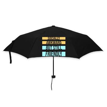 Socially Awkward But Still Friendly Lustig Spruch - Regenschirm (klein) - Schwarz - Vorne