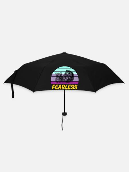 Lion rétro intrépide - Parapluie standard - noir