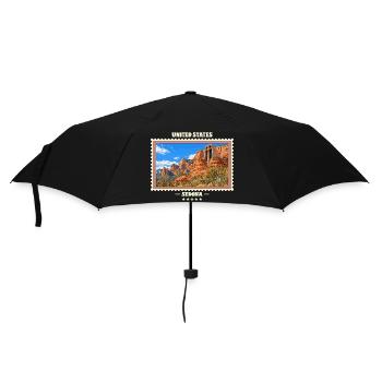 Vereinigte Staaten Sedona Vintage Reisemarke - Regenschirm (klein) - Schwarz - Vorne
