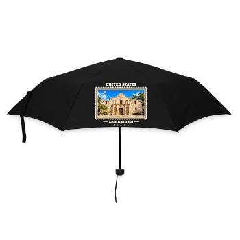 Vereinigte Staaten San Antonio Vintage Reisemarke - Regenschirm (klein) - Schwarz - Vorne