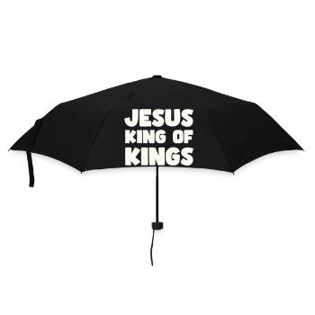 Jesus König der Könige Motiv - Regenschirm (klein) - Schwarz - Vorne