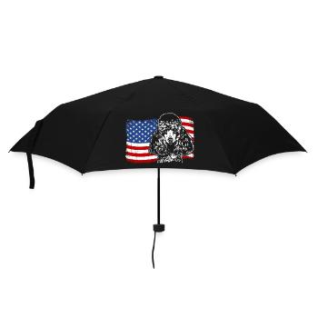 Caniche miniature Amérique Flag Dogs Wilsigns - Parapluie standard - noir - Devant
