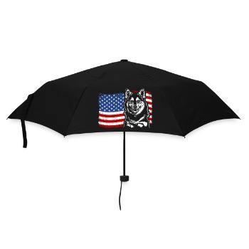 Pomsky America Flag Dog Dogs Wilsigns - Umbrella (small) - black - Front