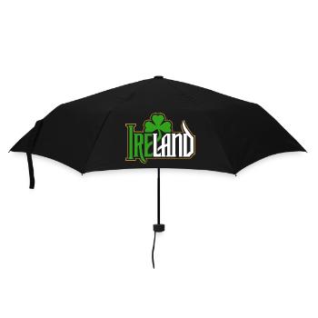 Ireland - Happy St. Patrick's Day - Shamrock - Umbrella (small) - black - Front
