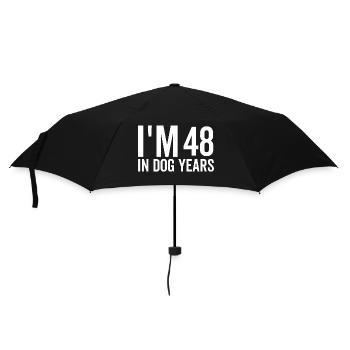 Ich bin 48 in Hundejahren - Regenschirm (klein) - Schwarz - Vorne