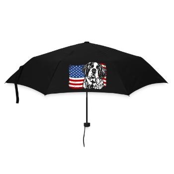 ST. BERNARDS America Flag Dogs Dog Wilsigns - Umbrella (small) - black - Front