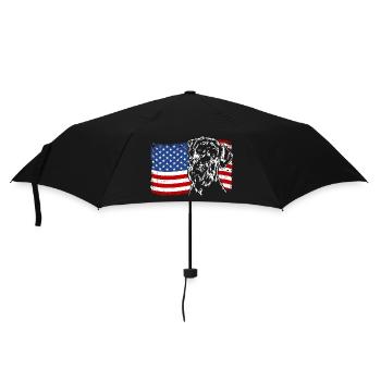 Riesenschnauzer Amerika Fahne Hunde Wilsigns - Regenschirm (klein) - Schwarz - Vorne