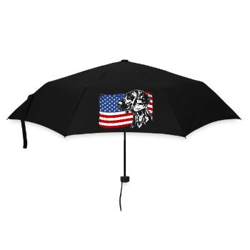 Chien de chasse à l’odeur hanovrienne Chiens de drapeau de l’Amérique - Parapluie standard - noir - Devant