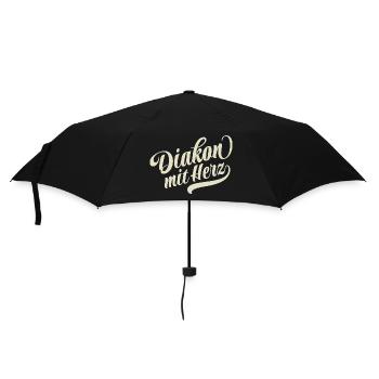 Diakon mit Herz - Motivation und Erfolg - Regenschirm (klein) - Schwarz - Vorne