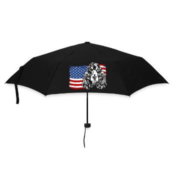 Cocker Spaniel Amerika Fahne Hunde Wilsigns - Regenschirm (klein) - Schwarz - Vorne
