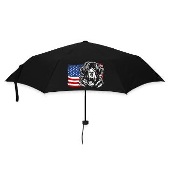 Landseer America Flag Dog Dogs Wilsigns - Umbrella (small) - black - Front