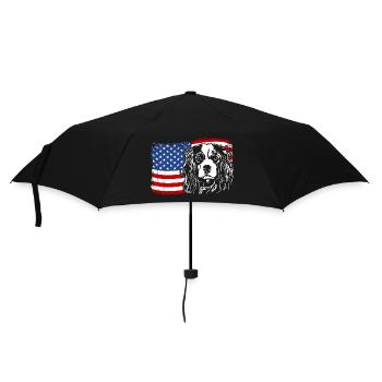 Cavalier King Charles Spaniel America Flag Dogs - Parapluie standard - noir - Devant