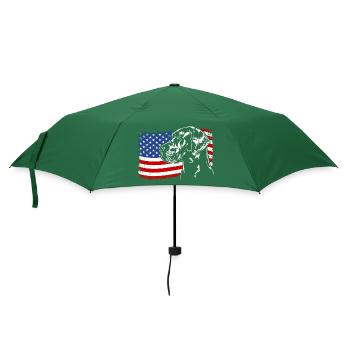 Deutsche Dogge Amerika Fahne Hunde Wilsigns - Regenschirm (klein) - Flaschengrün - Vorne