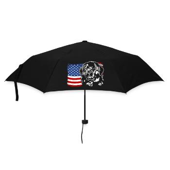 Newfoundland America Flag Dogs Wilsigns - Umbrella (small) - black - Front
