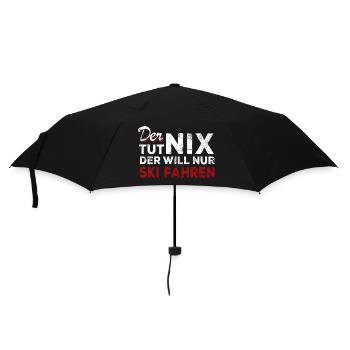 Der tut nix der will nur Ski Fahren - Spruch - Regenschirm (klein) - Schwarz - Vorne