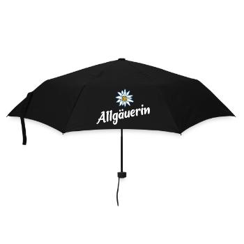 Allgäuerin - Alpen Edelweiß aus dem Allgäu - Regenschirm (klein) - Schwarz - Vorne