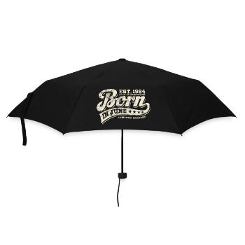 Born in June, 1984, Juni, Limited Edition, Vintage - Regenschirm (klein) - Schwarz - Vorne