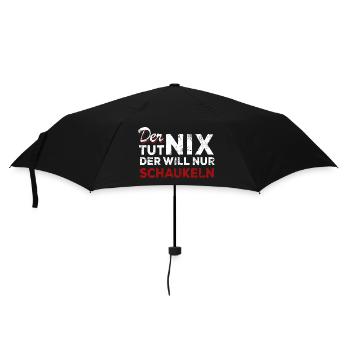 Der tut nix der will nur Schaukeln - Spruch - Regenschirm (klein) - Schwarz - Vorne