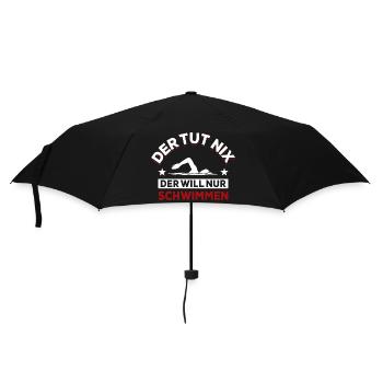 Der tut nix der will nur schwimmen - Spruch - Regenschirm (klein) - Schwarz - Vorne