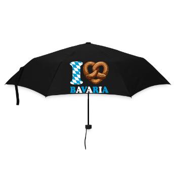 J’aime le bretzel de Bavière - Coeur - Dire - Parapluie standard - noir - Devant