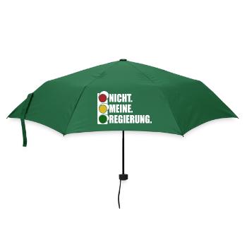 Ampel - Nicht meine Regierung - Spruch - Regenschirm (klein) - Flaschengrün - Vorne