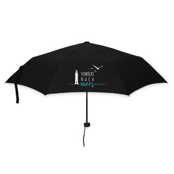 Ein bisschen Meer geht immer - Wellen Nordsee - Regenschirm (klein) - Schwarz - Vorne
