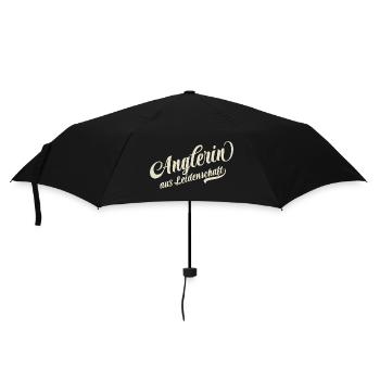 Anglerin aus Leidenschaft - Angeln Sport Fischen - Regenschirm (klein) - Schwarz - Vorne