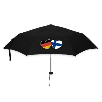 Deutsch Finnische Freundschaft - Geschenk - Regenschirm (klein) - Schwarz - Vorne