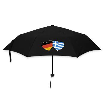 Deutsch Griechische Freundschaft - Geschenk - Regenschirm (klein) - Schwarz - Vorne