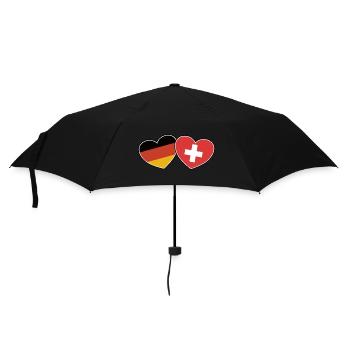 Deutsch Schweizerische Freundschaft - Geschenk - Regenschirm (klein) - Schwarz - Vorne