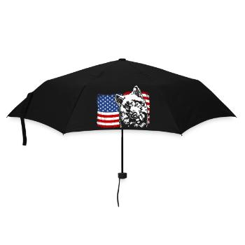 Samoyed America Flag Dog Dogs Wilsigns - Umbrella (small) - black - Front