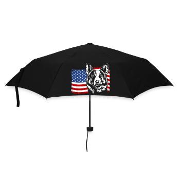 Welsh Corgi America Flag Dogs Dog Wilsigns - Umbrella (small) - black - Front