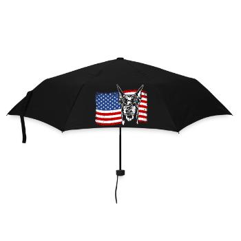 Doberman America Flag Dogs Wilsigns - Umbrella (small) - black - Front
