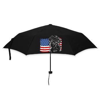 Riesenschnauzer Amerika Fahne Hunde Wilsigns - Regenschirm (klein) - Schwarz - Vorne