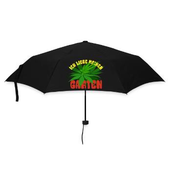 Ich liebe meinen Garten - Hanf - Cannabis legal - Regenschirm (klein) - Schwarz - Vorne
