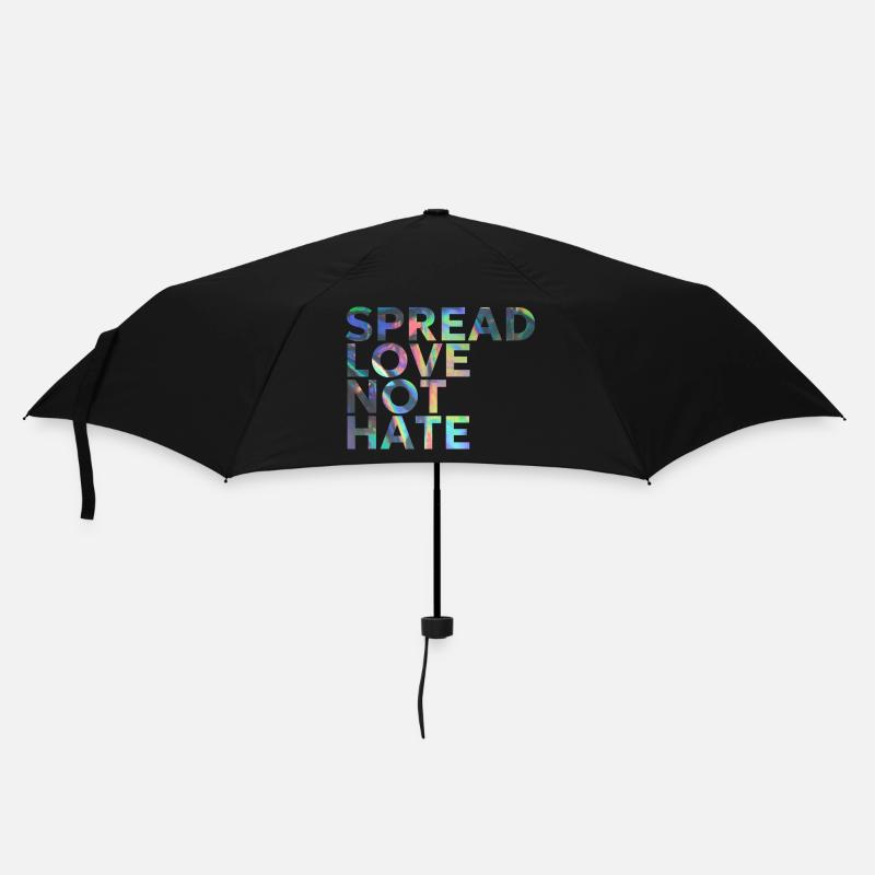 SPREAD LOVE NOT HATE - Regenschirm (klein) - Schwarz