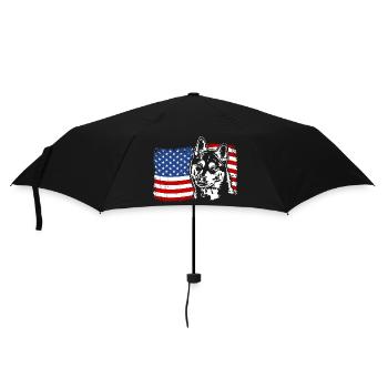Siberian Husky America Flag Dog Dogs Wilsigns - Umbrella (small) - black - Front