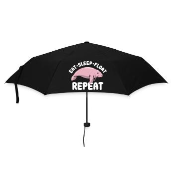 Eat Sleep Float Repeat - Manatee Spruch - Regenschirm (klein) - Schwarz - Vorne